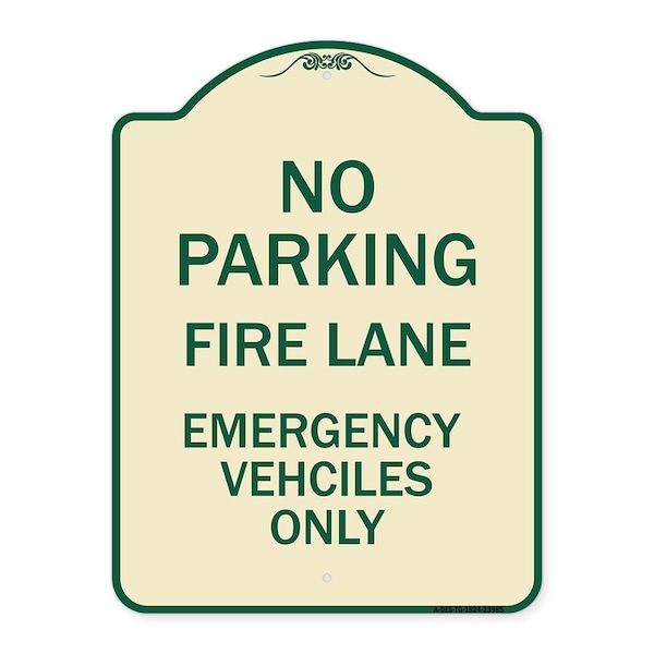 Fire Lane Emergency Vehicles Only Heavy-Gauge Aluminum Architectural Sign, 24" x 18", TG-1824-23985